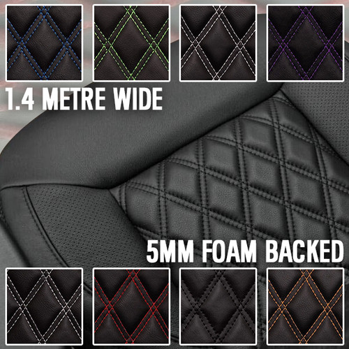 Black double stitch diamond - double,